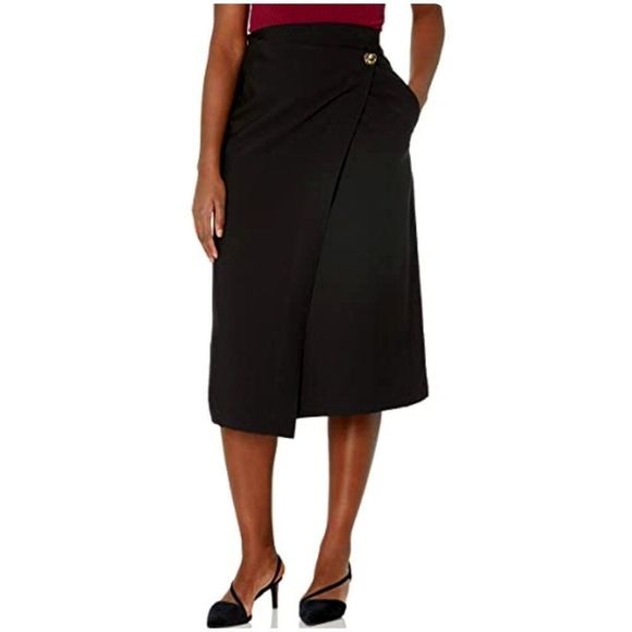 Vince Women's Asymmetric Wrap Skirt, Black